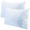 Cooling Memory Foam Pillow Ventilated Soft Bed Pillow w/ Cooling Gel Infused Memory Foam Heat Moisture Reducing Cooling Fiber Breathable Machine Washa