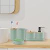 8Pcs Bathroom Accessories Set Bathroom Holder Set with Soap Dispenser Toothbrush Holder Cup Soap Dish Toilet Cleaning Brush Trash Can Qtip Holder Vani