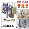 Garment Hanging Rack Clothing Hanging Rail Pillow Shoe Display Organizer Stand Rolling Wheel Clothes Organizer