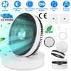 Foldable Rechargeable LED Desk Fan Wall Mounted Fan with Magnetic Remote Hanging Oscillating Fan with 4 Speeds 2 Brightness Time Setting Automatic Rot