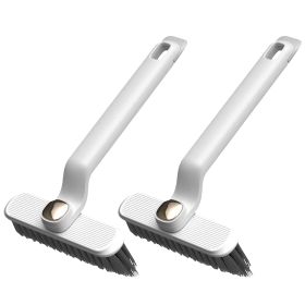 2 Pack Multi-Function Rotating Crevice Cleaning Brush Stiff Bristle Brush Gap Cleaner with 2-In-1 Clip and Spade for Tight Spaces Bathroom Kitchen (Option: White)