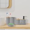 8Pcs Bathroom Accessories Set Bathroom Holder Set with Soap Dispenser Toothbrush Holder Cup Soap Dish Toilet Cleaning Brush Trash Can Qtip Holder Vani