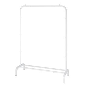 33lbs Loading Garment Racks Freestanding Clothing Racks Clothes Rack Stands Organizer with Bottom Shelf for Dormitory Home (Option: White)