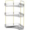 Bathroom Countertop Organizer 3 Tier Corner Makeup Storage Shelf Vanity Cosmetic Perfume Tray Clear Corner Rack for Bedroom Bathroom Kitchen