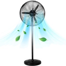 US MFJ-E50 Electric Fan, 20 Inches, Three-leaf Aluminum Fan, Industrial Floor Fan (Color: Black)