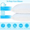 2 Pack Shredded Memory Foam Pillows Adjustable Cool Pillows with Extra Filling Machine Washable Cover for Side Back Stomach Sleepers