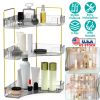 Bathroom Countertop Organizer 3 Tier Corner Makeup Storage Shelf Vanity Cosmetic Perfume Tray Clear Corner Rack for Bedroom Bathroom Kitchen