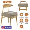 4Pack Waterproof Dining Chair Slipcovers Stretch Chair Seat Slipcovers Removable Washable Jacquard Seat Covers for Dining Room