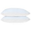 2 Pack Shredded Memory Foam Pillows Adjustable Cool Pillows with Extra Filling Machine Washable Cover for Side Back Stomach Sleepers