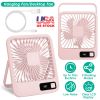 Mini Desktop Cooling Fan Rechargeable Battery Powered Personal Fan Speed Adjustment Strong Airflow Quiet Travel Fan with LCD Display for Home Office T