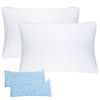 2 Pack Shredded Memory Foam Pillows Adjustable Cool Pillows with Extra Filling Machine Washable Cover for Side Back Stomach Sleepers