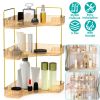 Bathroom Countertop Organizer 3 Tier Corner Makeup Storage Shelf Vanity Cosmetic Perfume Tray Clear Corner Rack for Bedroom Bathroom Kitchen