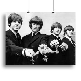 The Beatles with their MBEs Canvas Print or Poster (Type: Poster Print, size: 40" x 26" / 100cm x 65cm (approx))