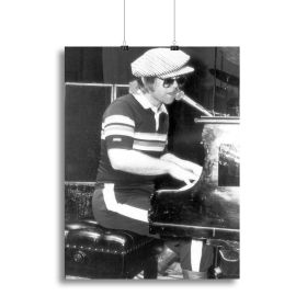 Elton John at the piano Canvas Print or Poster (Type: Standard Framed Canvas Print, size: 40" x 26" / 100cm x 65cm (approx))