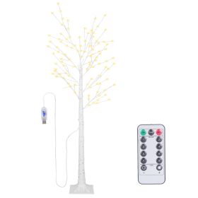 Lighted Birch Tree Artificial White Birch Twig Tree with 8 Warm White Lighting Modes for Wedding Party Christmas Holiday Festival Home Decoration (Option: 1.2M)