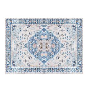 8x10FT Vintage Area Rug Modern Non Slip Carpet Boho Low Pile Soft Rug Waterproof Machine Washable Rug for Living Room Bedroom Kitchen Dining Room Unde (Option: 8_10FT_Type2)