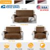 Reversible Sofa Cover Chair Loveseat Couch Slipcover Microfiber Cushion Furniture Protector Shield Water-Resistant w/ Elastic Strap for Kids Pet Dog C
