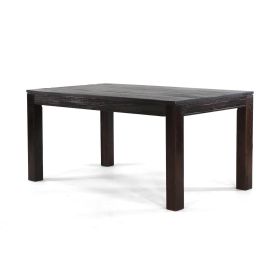 Modern Farmhouse 63-inch Solid Wood Dining Table (Color: Dark Brown)