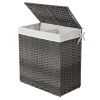 Laundry Hamper Basket w/ 2-Compartment Washable Liner Bag