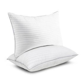 Set of 2 Machine Washable Down Alternative Bed Pillow with Cotton Cover (size: King)