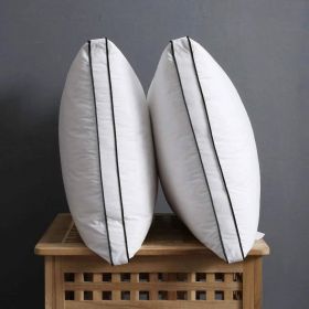 Set of 2 Gusseted Goose Down Feather Pillow in Organic Cotton Fabric (size: King)