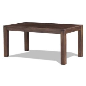 Modern Farmhouse 63-inch Solid Wood Dining Table (Color: Rustic Brown)