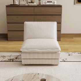 Modular Sectional Sofa,Deep Seat Couch For Living Room , 4 Pillow, Modern L-Shaped Sofa For Living Room Bedroom Apartment (Color: Beige)