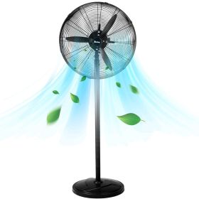 US MFJ-E50 Electric Fan, 20 Inches, Three-leaf Aluminum Fan, Industrial Floor Fan (Color: Black)