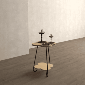 Round Accent Side Table (Option: Acacia Wood)