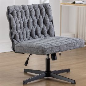 Armless Office Desk Chair No Wheels Cannot Be Sold On Temu (Color: Grey)