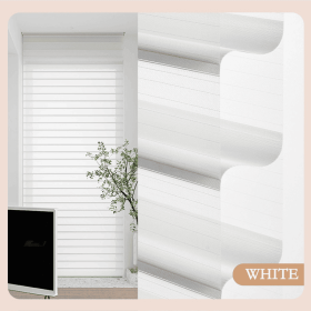 WELLSOURCE Manual 2"Shangri-la shades Non Blackout Light Filtering for Home, Office, Hotel, Club, Restaurant Custom Made Size (Color: WHITE(Light Filtering), size: Contact us)