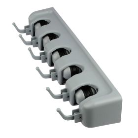 Mop Holder Wall Mount Mop Broom Holder Mop Hanger Organizer Storage Rack w/ 5-Position for Home Bathroom Kitchen Garage (Option: WallMopHolder)