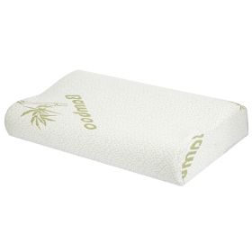 Bamboo Memory Foam Sleep Pillow Contoured Cervical Orthopedic Pillow Neck Support Breath Pillow (Option: L)