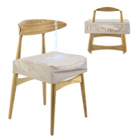 4Pack Waterproof Dining Chair Slipcovers Stretch Chair Seat Slipcovers Removable Washable Jacquard Seat Covers for Dining Room (Option: Beige)
