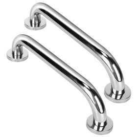 2Pcs Bath Grab Bar 11.8in Sturdy Stainless Steel Shower Safety Handle For Bathtub Toilet Stairway Anti-slip Handrail Balance Bar 220LBS Pull Force (Option: 30cm)