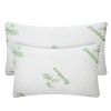 2Pcs Bamboo Memory Foam Pillow Hypoallergenic Bed Pillow For Head Neck Rest Sleeping Shredded Pillow Washable Cover Queen Size Pillow