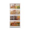 4-Tier Foldable Storage Bins with Lid Front Magnetic Door Collapsible Stackable Closet Organizer Containers with 4Pcs 360° Rotatable Wheels