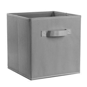 iMounTEK 4 Pack Foldable Storage Cube Bins Cloths Closet Space Organizer Basket Shelves Box for Clothes Toys Books Cabinet (Option: Gray)