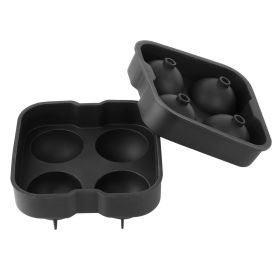 1.77”Sphere Ice Ball Maker Mold Silicone Ice Cube Tray with Lid Easy Fill and Release Ice Maker for Parties Events (Option: Black)