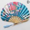 1pc Folding Fan Handheld Fans Chinese Imitation Silk Classical Hanfu Fan Tassel Elegent Female Fan Home Decoration Fan Chinese Fan Hand Folding Fans V
