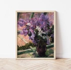 Lilac Tranquility: Lilacs in a Window Poster (size: 50x60)