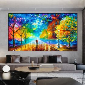 Modern Walking Down The Street Abstract Oil Painting Print On Canvas Nordic Poster Wall Art Picture For Living Room Home Decor (size: 60X90cm)