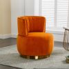 COOLMORE 360 Degree Swivel Cuddle Barrel Accent Sofa Chairs, Round Armchairs with Wide Upholstered, Fluffy Velvet Fabric Chair for Living Room