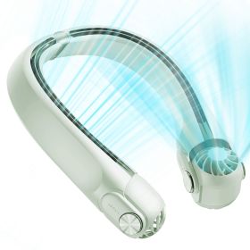 Portable Neck Hanging Fan Hands-free Cooling Personal Fan with 3 Speeds 360ºAir Flow Adjustable Neck Width for Home Office Travel Dormitory (Option: Green)