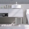 Bathroom Accessories Set of 8Pcs Bathroom Holder Set with Soap Dispenser Toothbrush Holder Cup Soap Dish Toilet Cleaning Brush Trash Can Qtip Holder V