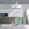Bathroom Accessories Set of 8Pcs Bathroom Holder Set with Soap Dispenser Toothbrush Holder Cup Soap Dish Toilet Cleaning Brush Trash Can Qtip Holder V