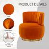 COOLMORE 360 Degree Swivel Cuddle Barrel Accent Sofa Chairs, Round Armchairs with Wide Upholstered, Fluffy Velvet Fabric Chair for Living Room