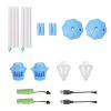 2Pack 3 In 1 Standing Bubble Machines with Colorful Lights and Music Rechargeable Bubble Maker Stands with 2 Modes 3 Adjustable Height for Party Weddi