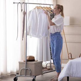 Heavy Duty Metal Clothing Garment Rack with Lockable Wheels (Option: 450 Lbs.)