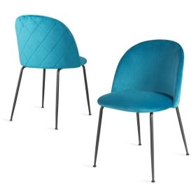 Set of 4 Mid-Century Modern Mesh Dining Chair with Ergonomic Backrest (Color: Black)